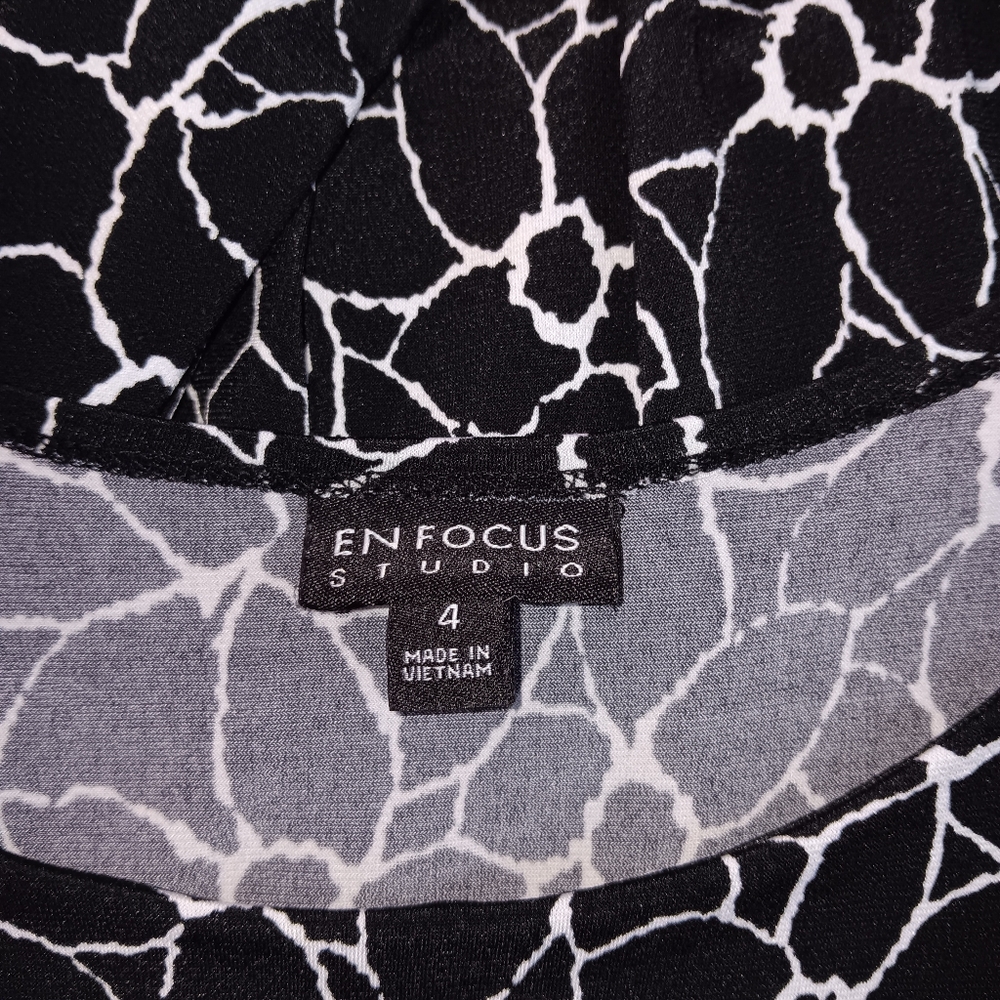 Enfocus Studio Black and White Floral Dress Size 4 Madi Sleeveless business - Picture 9 of 10